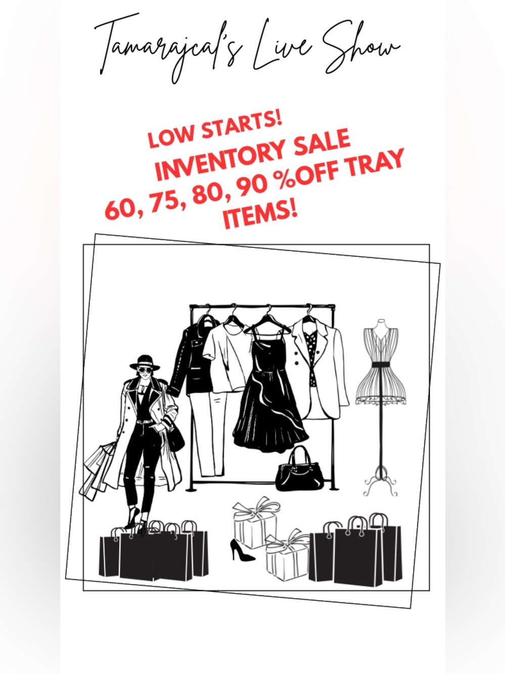 Saturday June 27 2pm Live Low starts, closet discounts!
